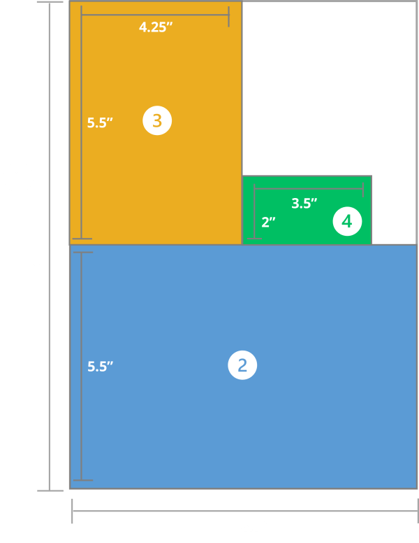 Advertising Diagram showing Business Card, Quarter Page, Half Page, and Full Page Ad sizes_State of Black Food_SOBF